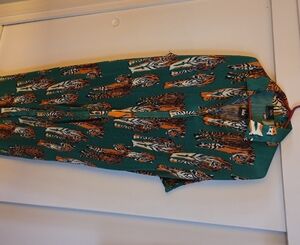 Dressed in LALA Teal and Orange Tiger Print Pants